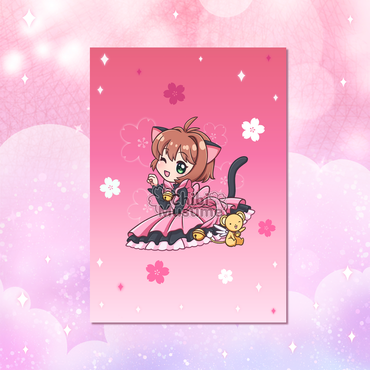 Cat Sakura 5x7 Art Print