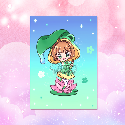 Frog Sakura 5x7 Art Print