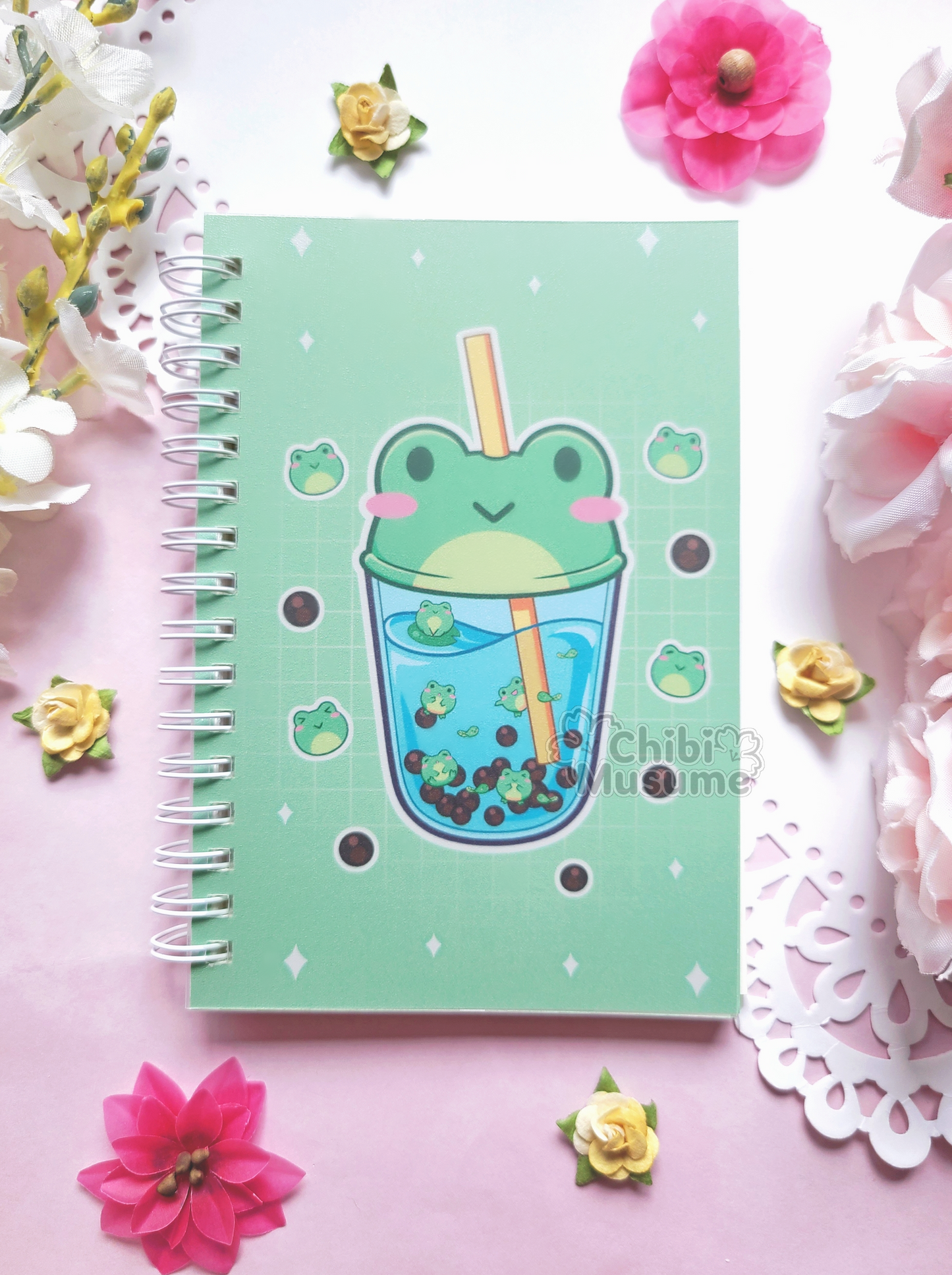 Bubble Tea Frog Boba Reusable Sticker Book