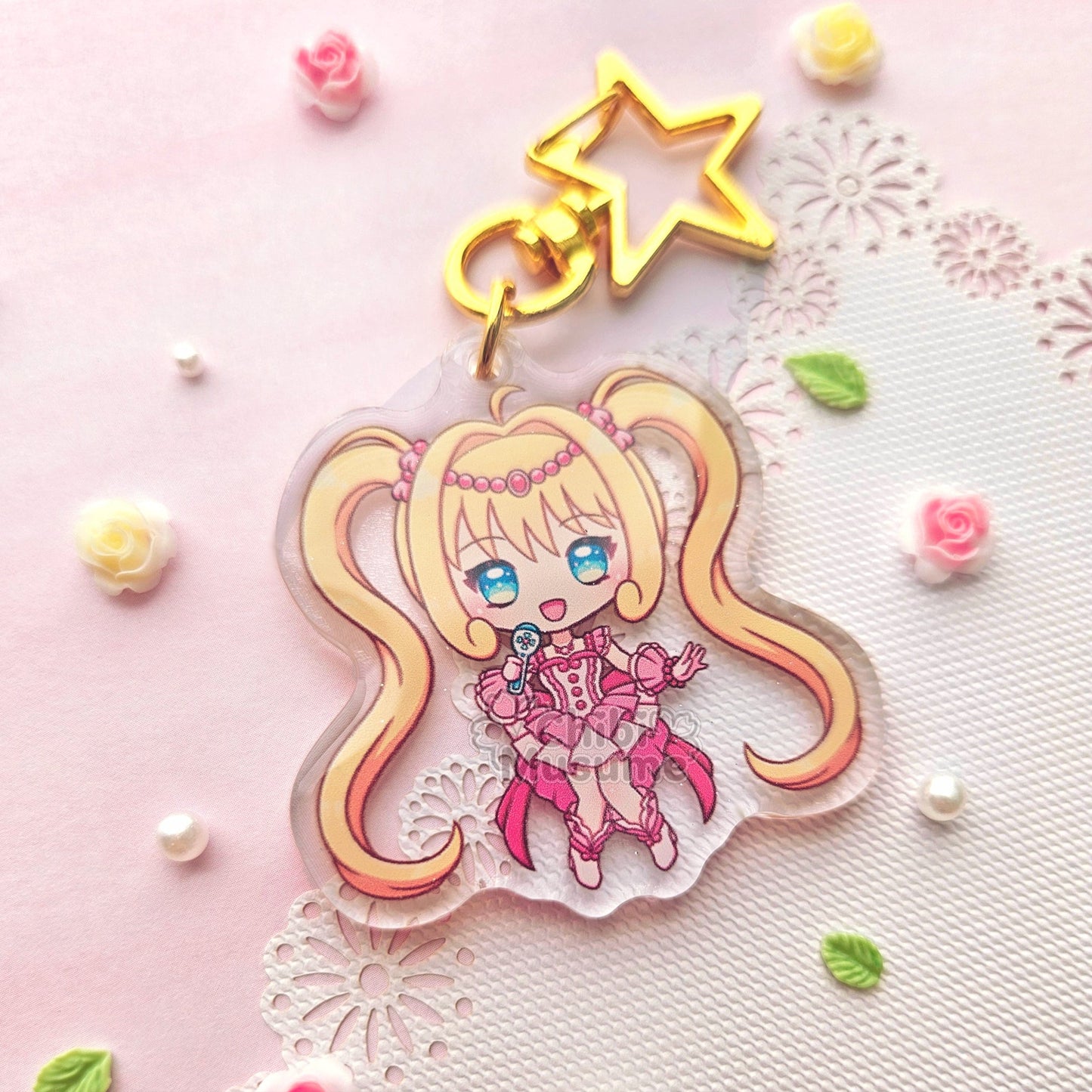 Magical Maiden Pink Pearl Acrylic Charm