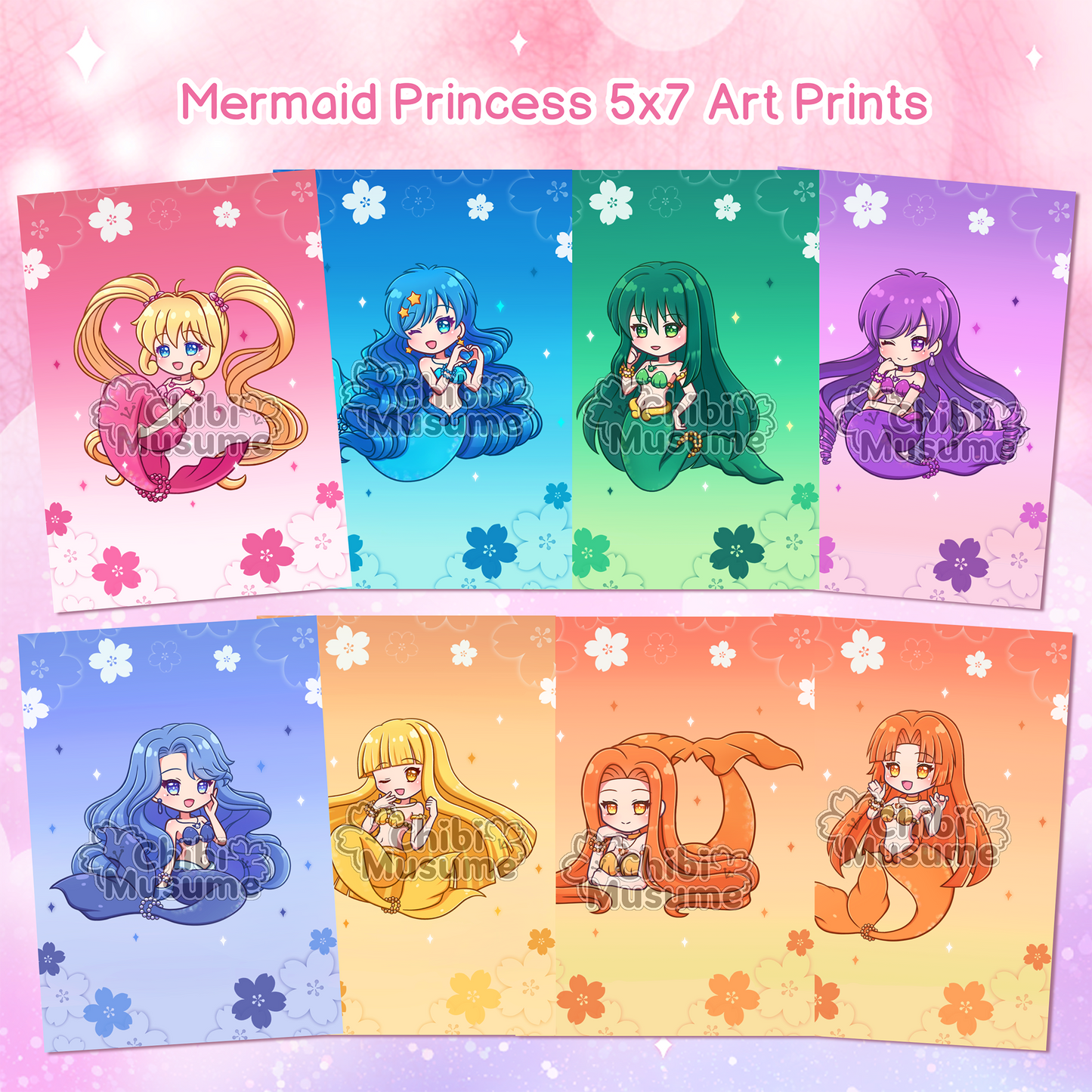 Mermaid Princess 5x7 Art Prints