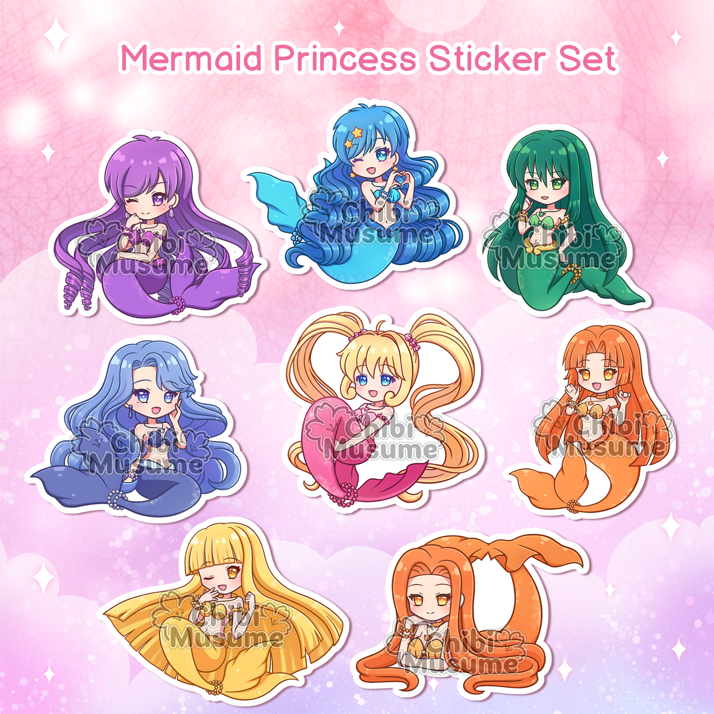 Mermaid Princess Sticker Set