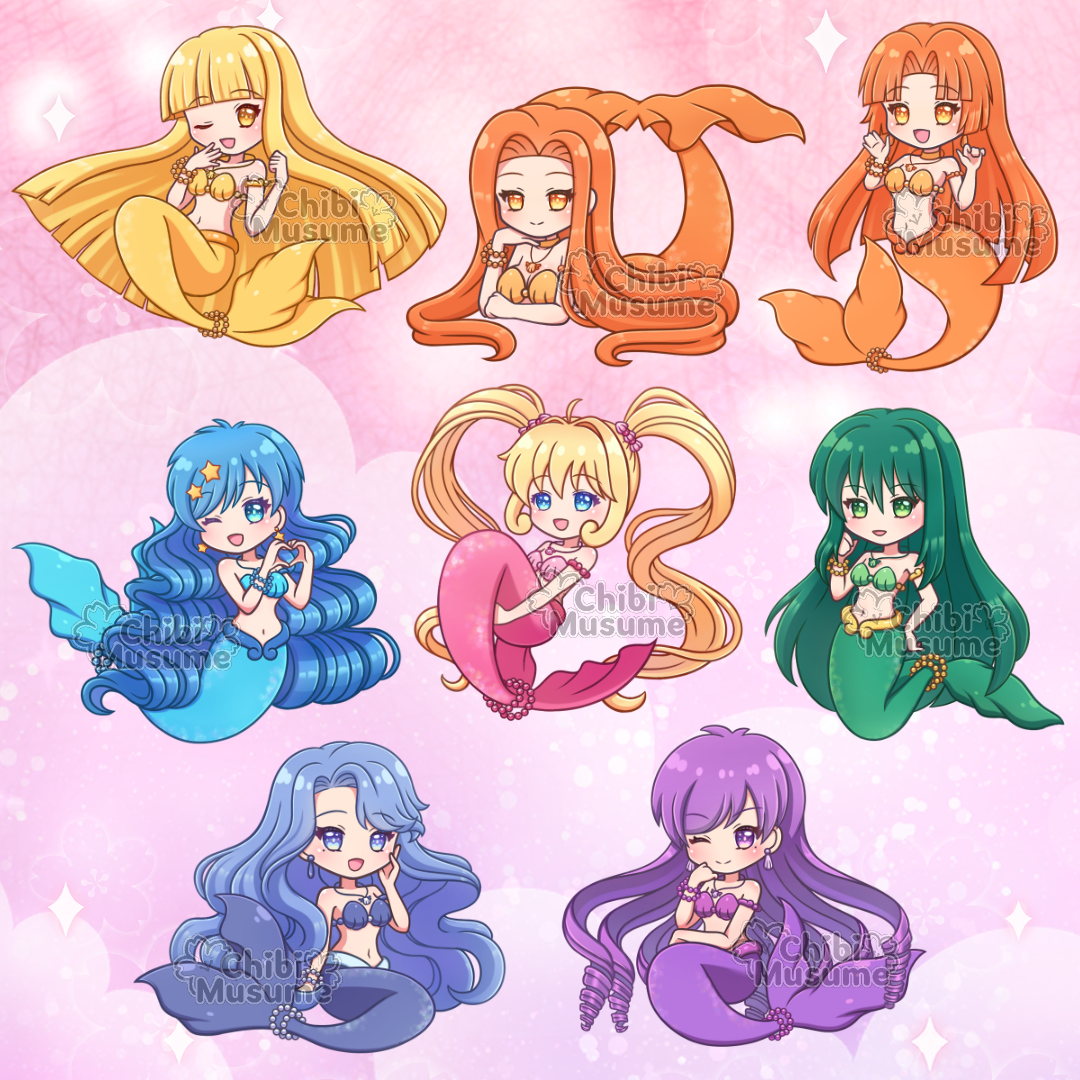 Mermaid Princess Acrylic Charm Set