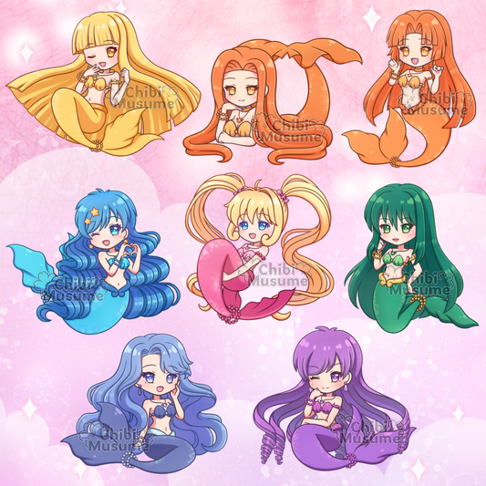 Mermaid Princess Acrylic Charms