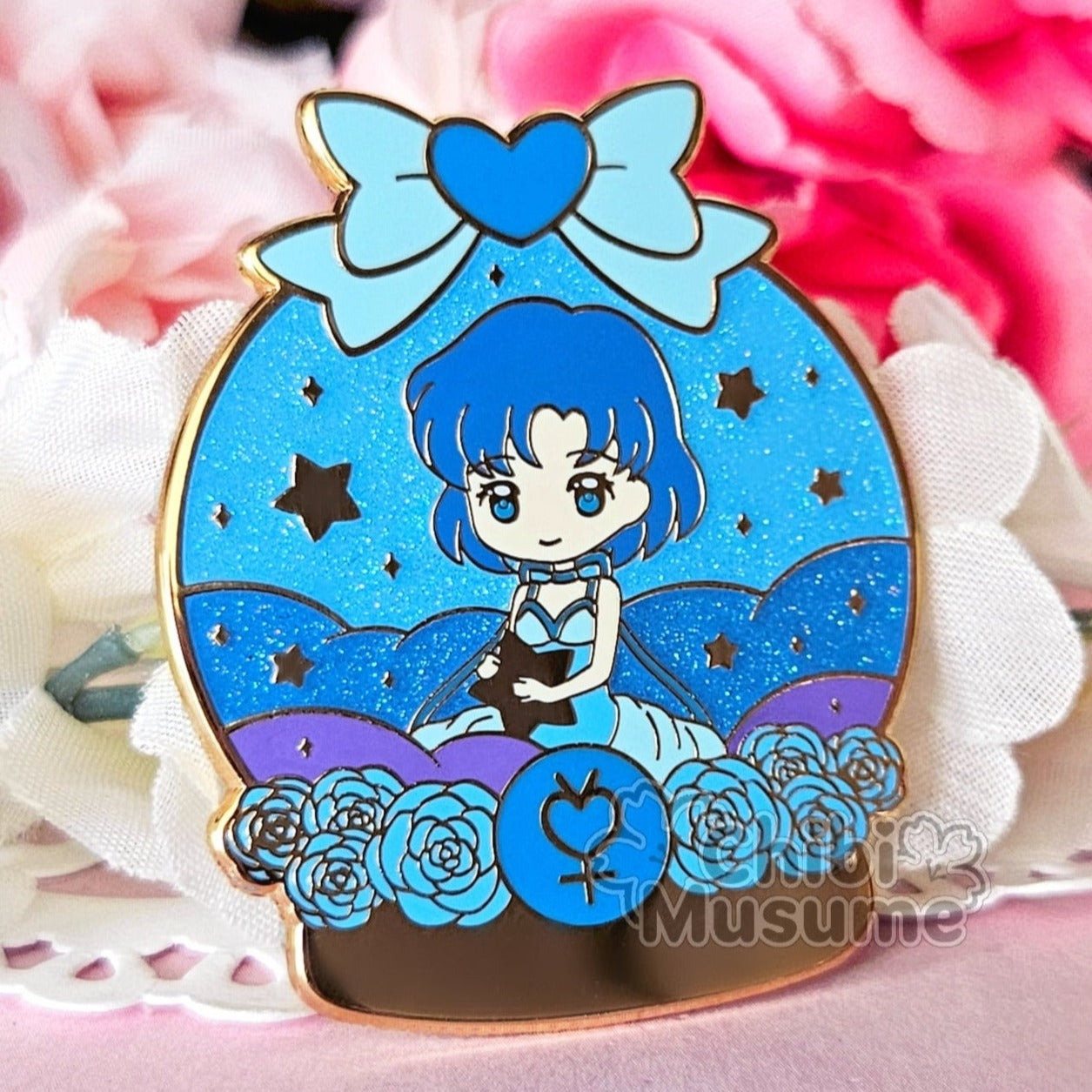 Mercury Princess Snow Globe Enamel Pin