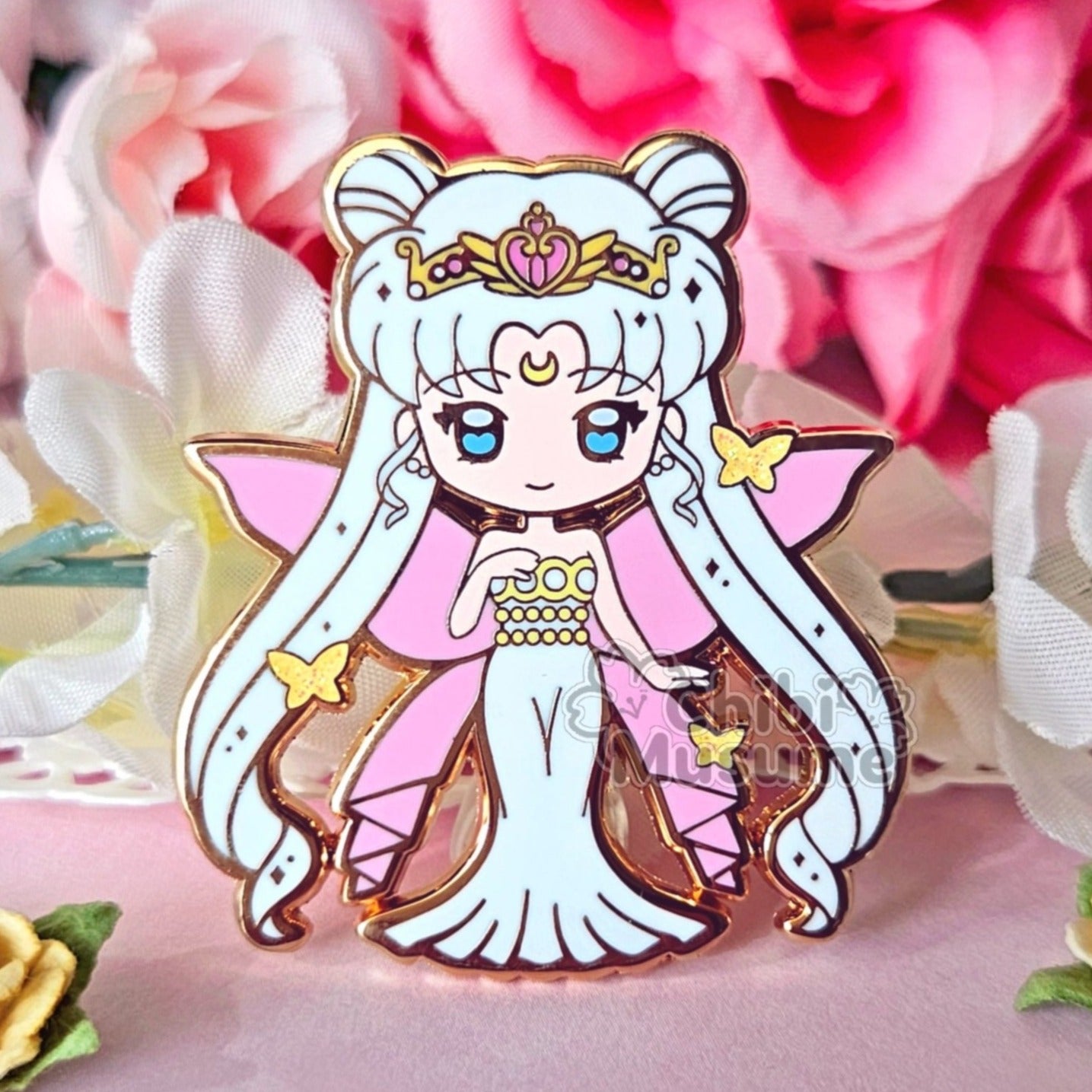 Moon Queen White Enamel Pin