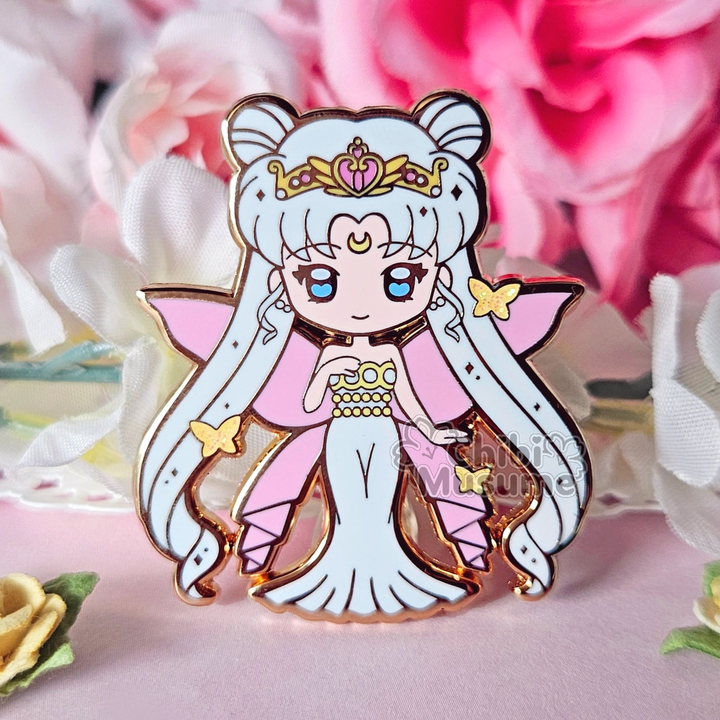 Moon Queen White Enamel Pin