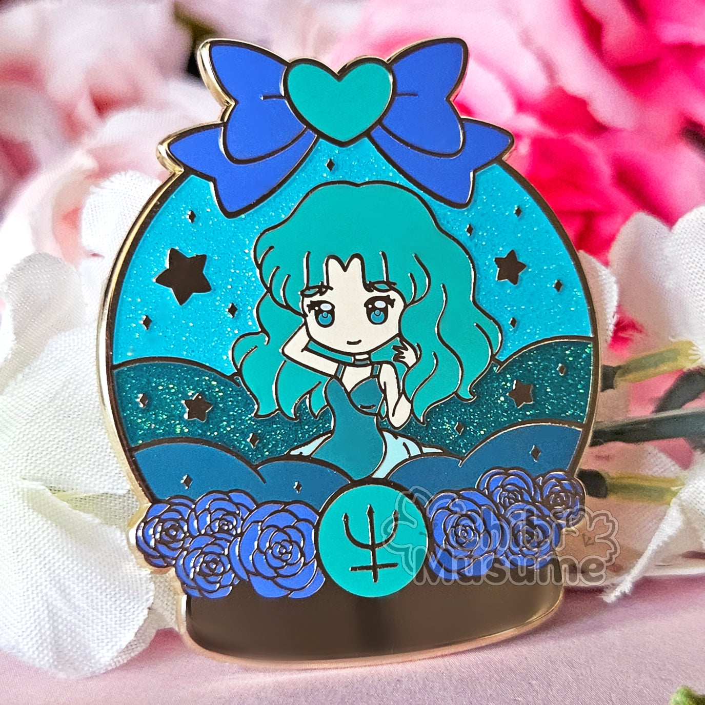Neptune Princess Snow Globe Enamel Pin