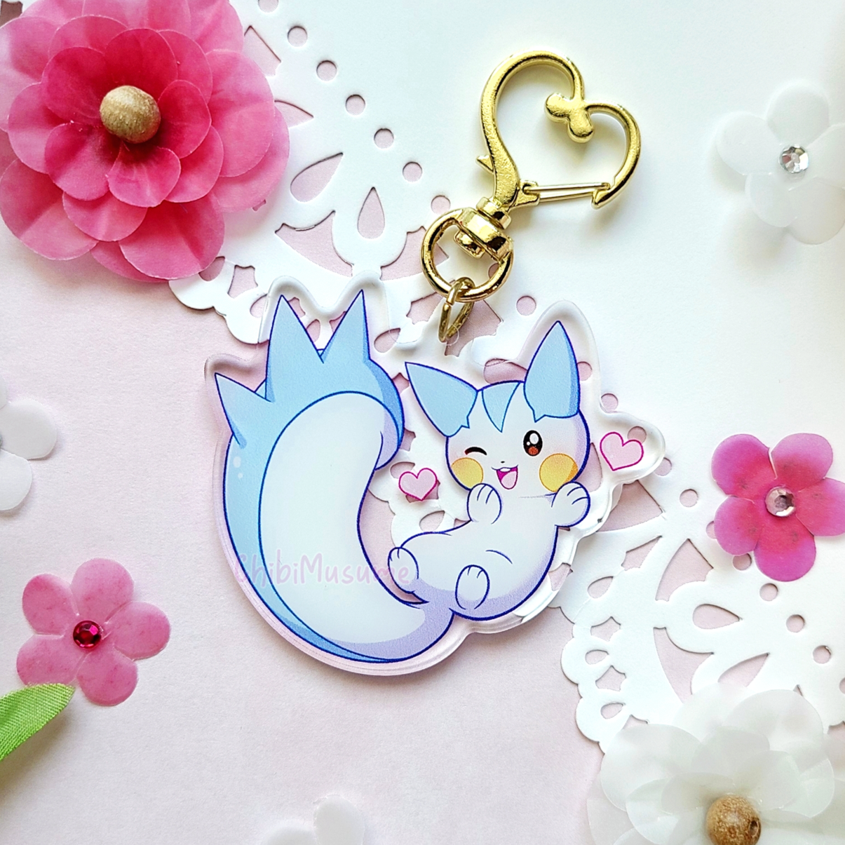 Blue/Pink Squirrel #417 Acrylic Charm