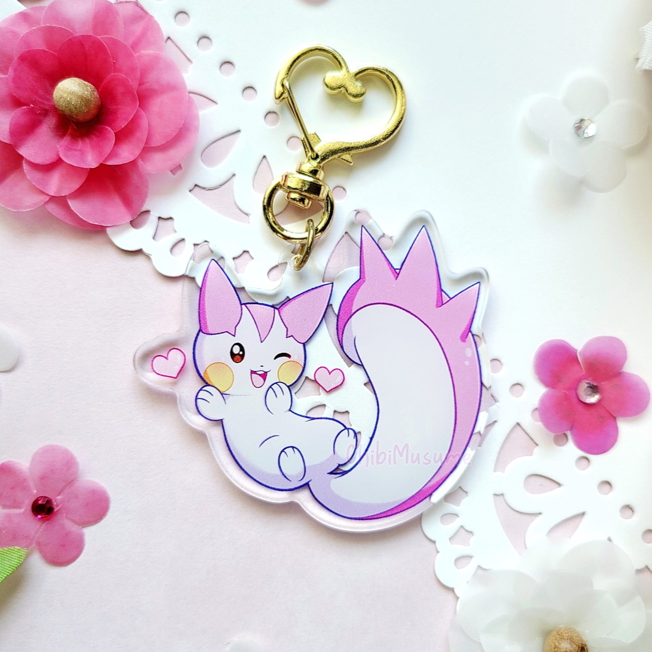 Blue/Pink Squirrel #417 Acrylic Charm