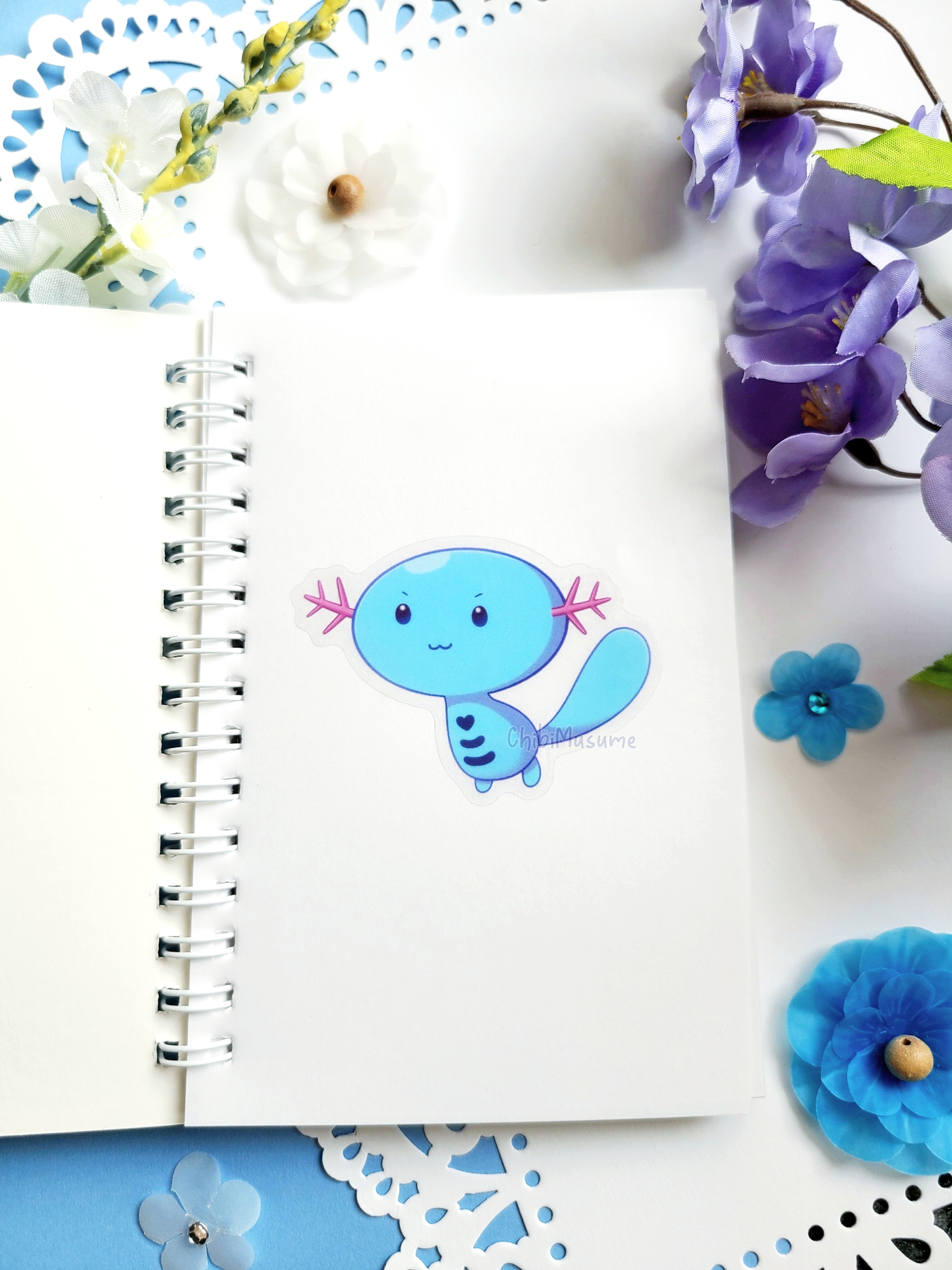 Blue/Pink Axolotl #194 Sticker