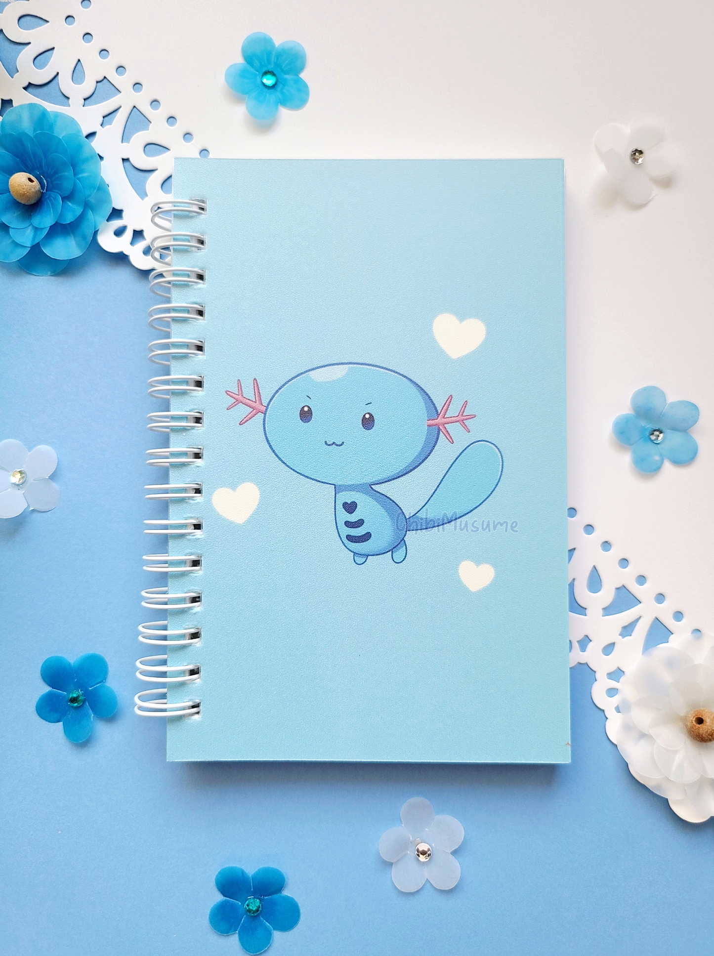 Cute Blue Axolotl #194 Reusable Sticker Book