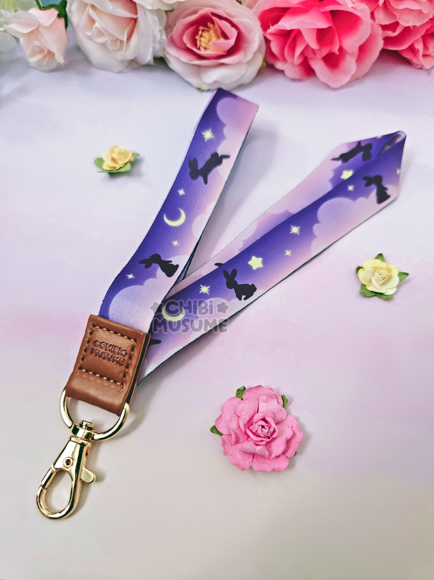 Purple Starry Bunny Lanyard