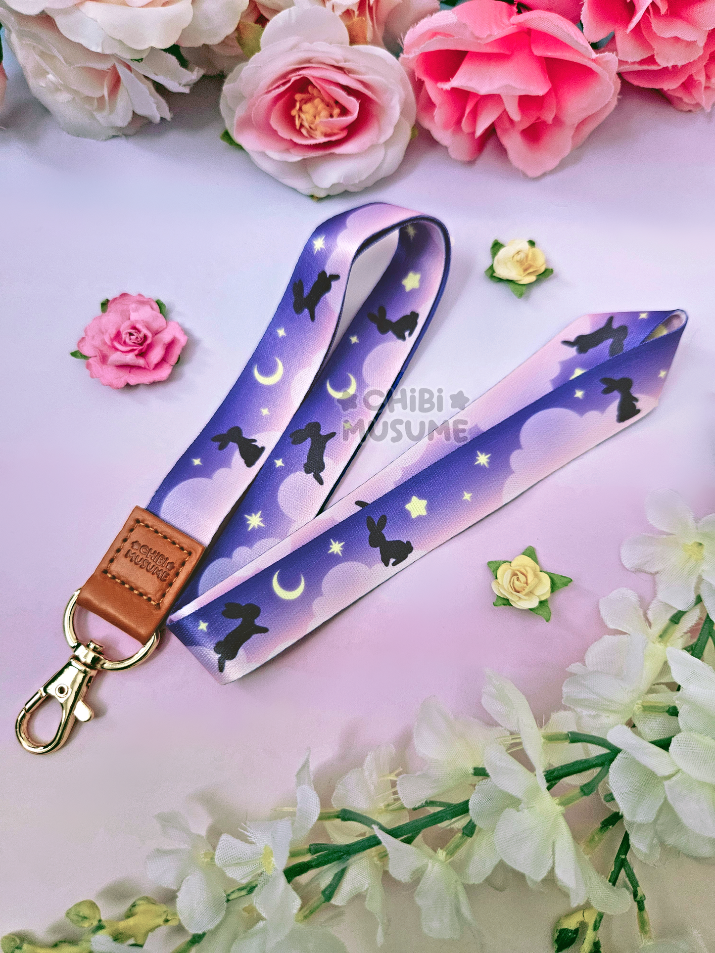 Purple Starry Bunny Lanyard