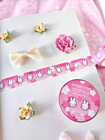 Pink Bunny Rabbit Sakura Washi Tape
