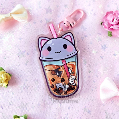 Cat Bubble Tea Shaker Charm