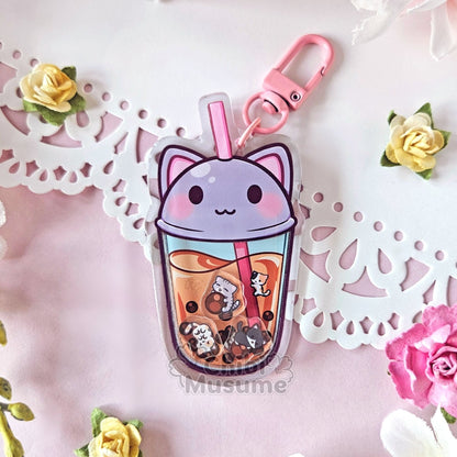 Cat Bubble Tea Shaker Charm