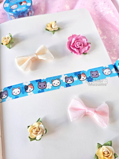 Blue Kitty Cat Sakura Washi Tape