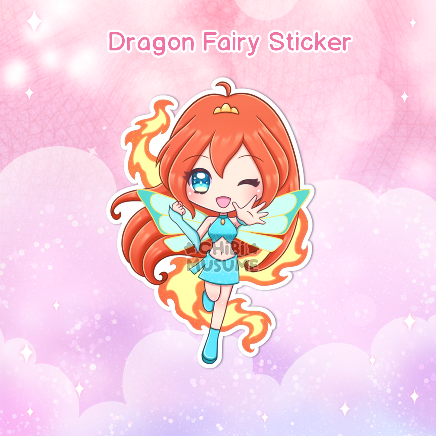 Dragon Fairy Holographic Sticker