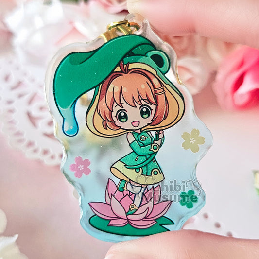 Frog Sakura Acrylic Charm