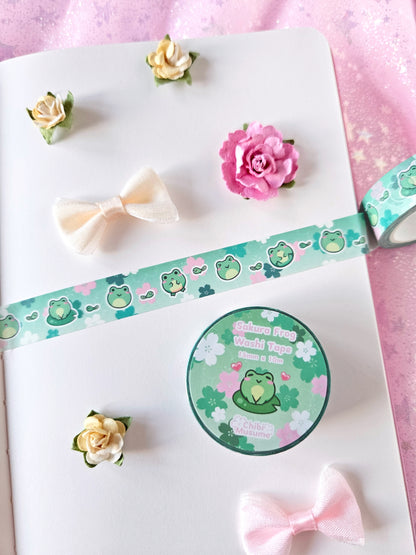Cute Frog and Tadpole Sakura Washi Tape