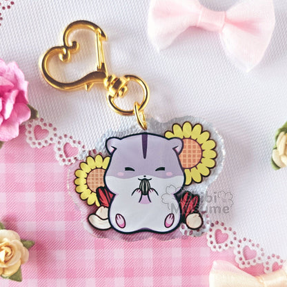 Cute Snacking Hamster Acrylic Charm