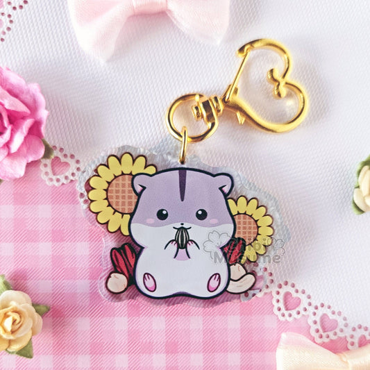 Cute Snacking Hamster Acrylic Charm