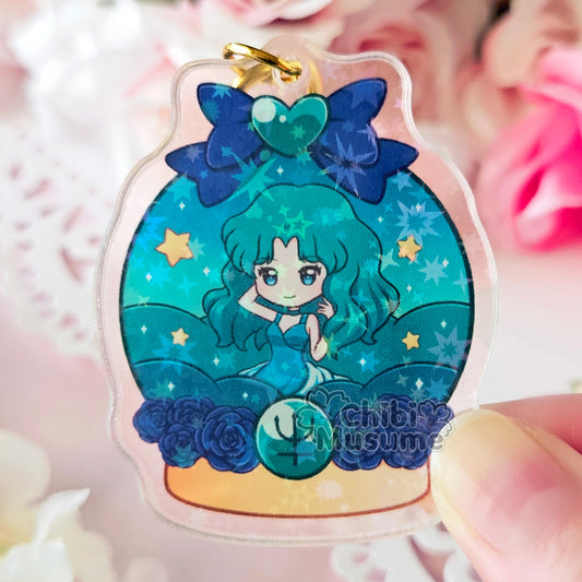 Neptune Princess Snow Globe Acrylic Charm