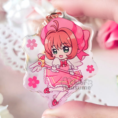 Pink Dress Sakura Acrylic Charm