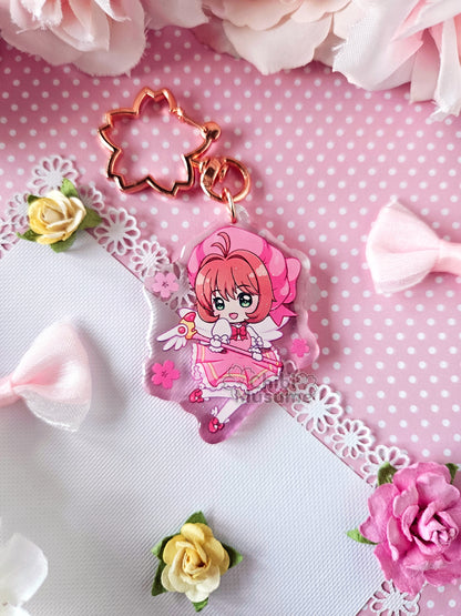 Pink Dress Sakura Acrylic Charm