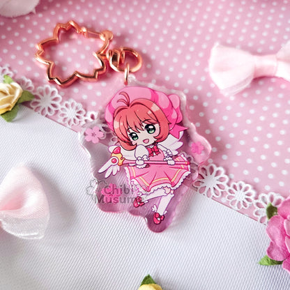 Pink Dress Sakura Acrylic Charm
