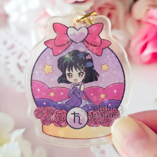 Saturn Princess Snow Globe Acrylic Charm