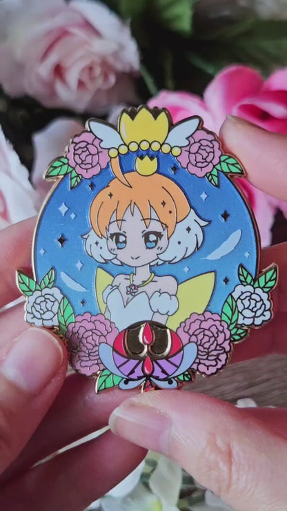 Princess Ahiru Floral Frame Enamel Pin