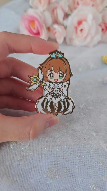 Clear Sakura Opening Dress Enamel Pin